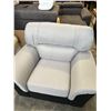 Image 2 : BRAND NEW GREY AND BLACK 2 TONE COMFORTABLE ARM CHAIR - RETAIL $699