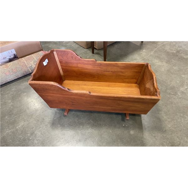 VINTAGE WOOD ROCKING BASSINET