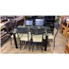 Image 1 : GLASSTOP DINING TABLE AND 6 CHAIRS