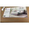 Image 2 : AS NEW QUEEN SIZE LINON DEVILLE UPHOLSTERED BED SILVER GREY FABRIC
