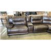 Image 2 : 4 PIECE ASHLEY SIGNATURE DESIGN POWER RECLINER SECTIONAL SOFA WITH CONSOLE