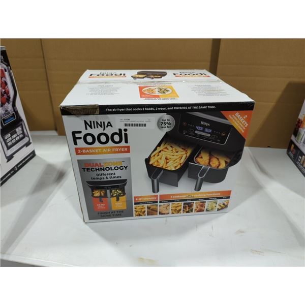 NINJA FOODI 2 BASKET AIR FRYER - TESTED WORKING - RETAIL $189