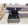 Image 4 : BRAND NEW GREY FABRIC 2 PC PULL OUT SLEEPER SECTIONAL W/ STORAGE CHAISE - RETAIL $2899, TALL PILLOW 