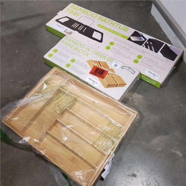 LOT OF NEW BAMBOO ORGANIZERS