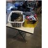 Image 1 : CRATE AND BIN OF DRESS AND CORDOROY PANTS AND SHIRTS