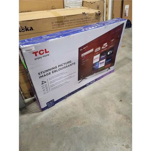 AS NEW TCL ROKU 55 INCH 4K SMART LED TV MODEL 55S435-CA