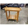 Image 1 : WOOD SERVING CART