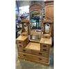 Image 1 : VINTAGE HIGHLY CARVED VANITY DESK WITH BEVELLED MIRROR