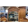 Image 3 : VINTAGE HIGHLY CARVED VANITY DESK WITH BEVELLED MIRROR