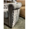 Image 3 : BRAND NEW COMFORTLAND GREY TUFTED SWIVEL ACCENT CHAIR - RETAIL $899 W/ GEL AND FEATHER CUSHION FOR E