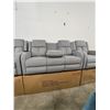 Image 7 : BRAND NEW HILLSDALE 3PC GREY FABRIC RECLINING SOFA SET W/ CONSOLES - RETAIL $3899, CHAIR IS ROCKER, 
