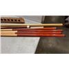 Image 2 : LOT OF POOL CUES AND RACK