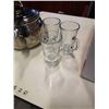 Image 3 : METAL TEAPOT, GLASS MUGS, GLASS CREAM AND SUGAR
