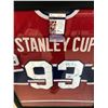 Image 2 : PATRICK ROY AND JOHN LECLAIR SIGNED AND CUSTOM FRAMED STANLEY CUP JERSEY (JSA COA)