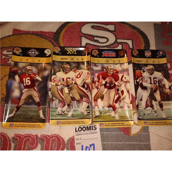 S/4 JOE MONTANA SUPER BOWL LIMITED EDITION FULL DECORATED PLATES