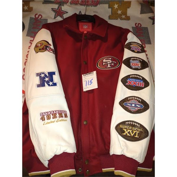 RARE 49ERS  5 X SUPER BOWL CHAMP JACKET MAN'S XXL  (LOOKS NEW )