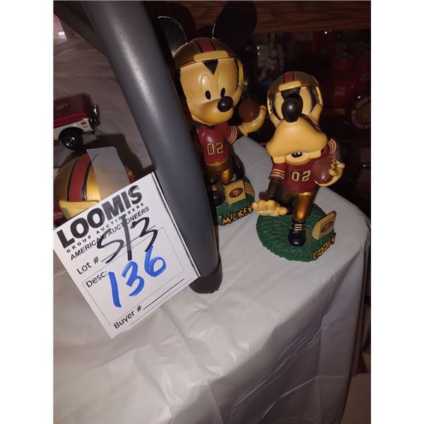 S/3 49 ERS , VINTAGE DISNEY BOBBLE HEADS / RESIN