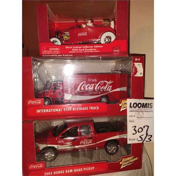 S/3 NEW COKE COLLECTIBLE UNITS