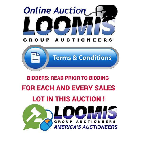 Terms & Conditions of Auction for Each Item. Read Prior to Bidding