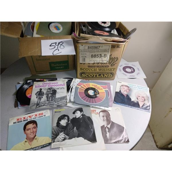 Large Lot of Vintage Single Vinyl Records (45 s )