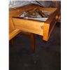 Image 5 : LIKE NEW SOLID PINE HARVEST STYLE DINING (GOODS ON TABLE NOT INCLUDED)