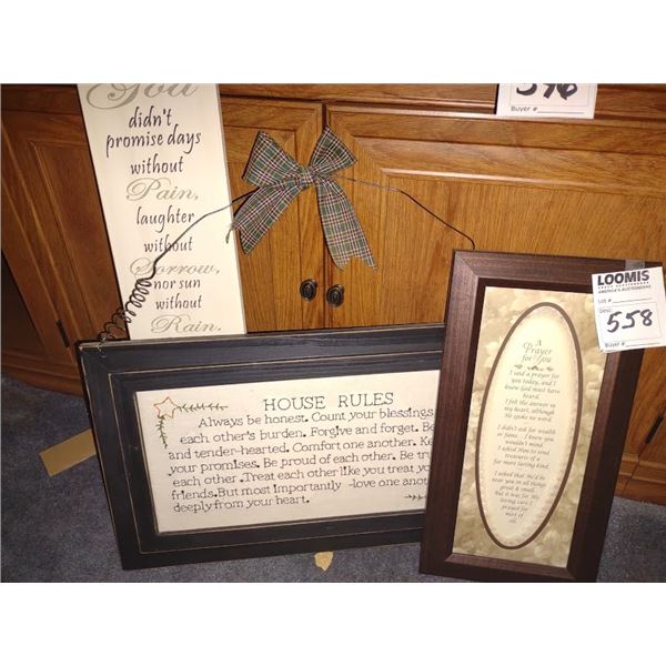 Three prayer wall art