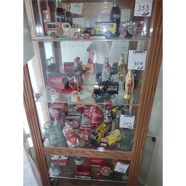 LARGE COLLECTION OF CC ITEMS IN DISPLAY CABINET ( 4 SHELVES FULL)