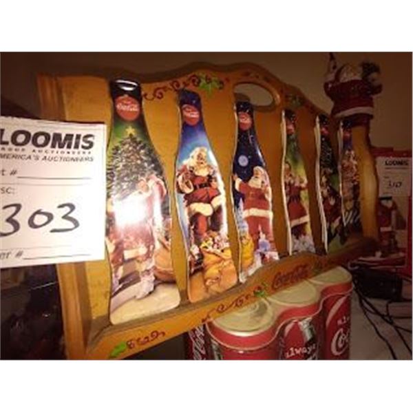 S / 6 ON SHELF CHRISTAMS GREETINGS BOTTLE SHAPED PLATES / NUMBERED