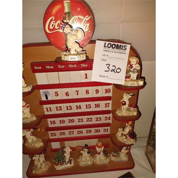 COKE BEARS OF THE YEAR CALANDER / WOOD & RESIN