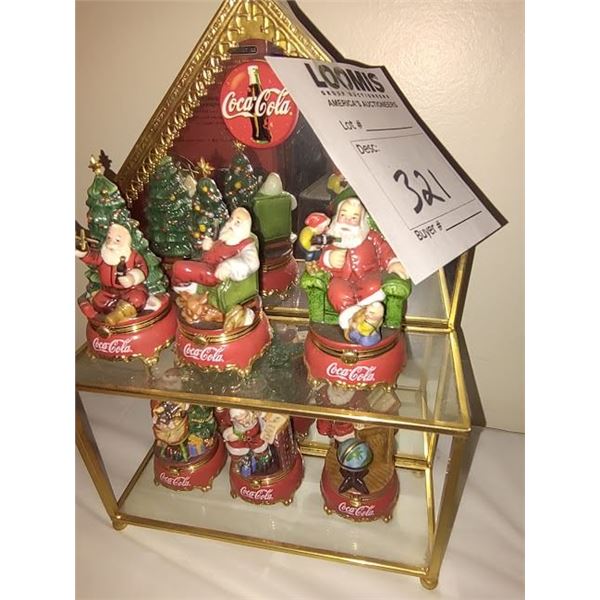 COKE S/6 W  DISPLAY HINGED PORC JEWLERY BOXES