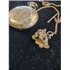 Image 6 : Beautiful Antique Elgin  Pocket Watch w Lion Head (with stones) Fob