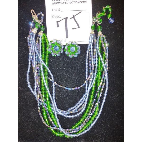 Antique /signed/ Made in Germany  Cut  Glass   Necklace