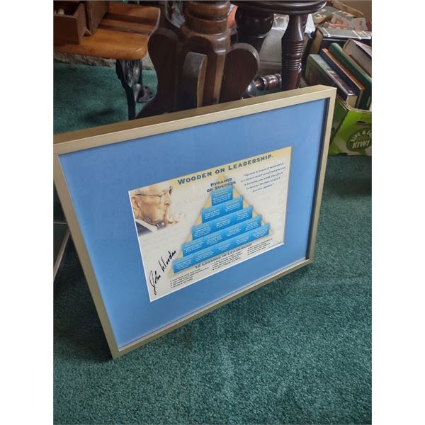 SIGNED WOODEN LEADERSHIP MATE FRAMED PRINT