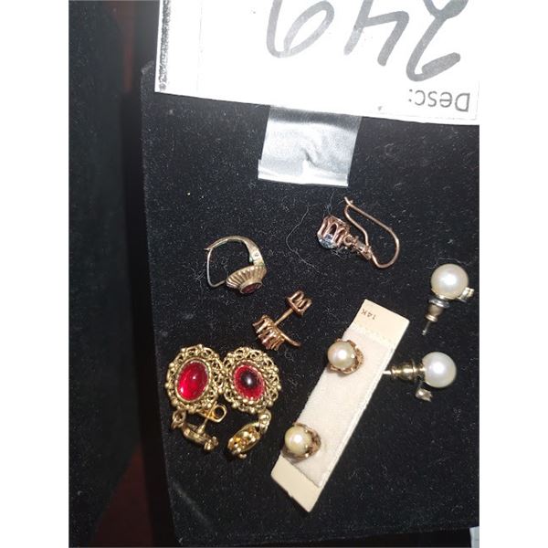 VINTAGE (NEW) MARKED 14K PEAR EARRINGS & OTHER JEWLERY