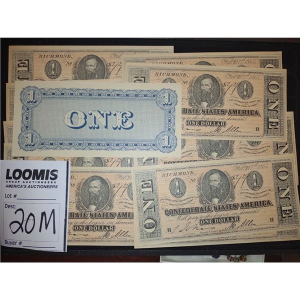 CONFEDERATE $100.00 BILLS X 5