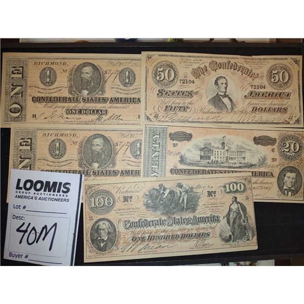 SALES LOT OF CONFDERATE MONEY (ASST LOT ) 1 BID