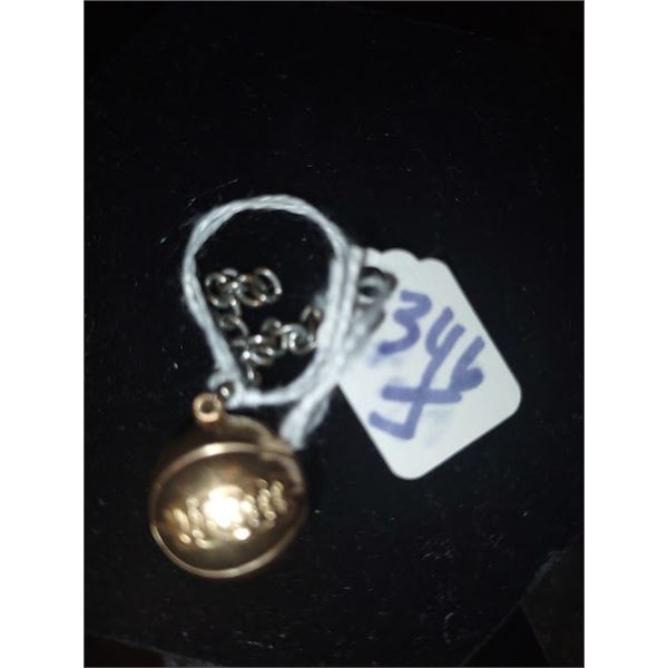 VINTAGE GOLD COLOR (UN MARKED) BASKET BALL & CHAIN