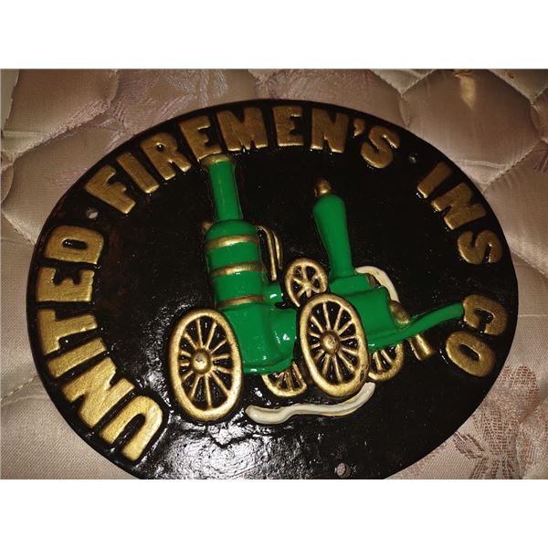 CAST IRON FIREMANS INS. CO PLAQUE