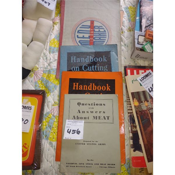 UNUSAL WWII US ARMY BEEF &  LAMB CUTTING HAND BOOKS LOT