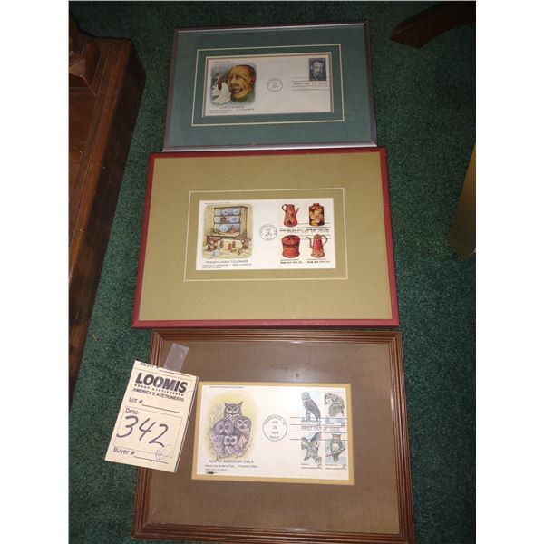 S/3 FRAMED COLLECTORS STAMPS