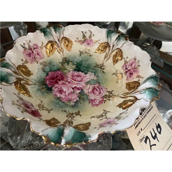 R.S. PRUSSIA LARGE HAND PAINTED DISH