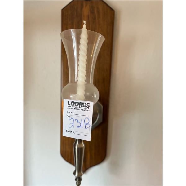 ENGLASSED CANDLE WITH WOOD WALL MOUNT