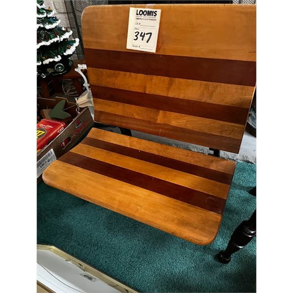 Antique Child's Wood Seat with Iron Frame