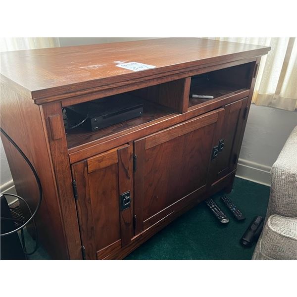 HARDWOOD MULTI USE ELECTRONICS CABINET
