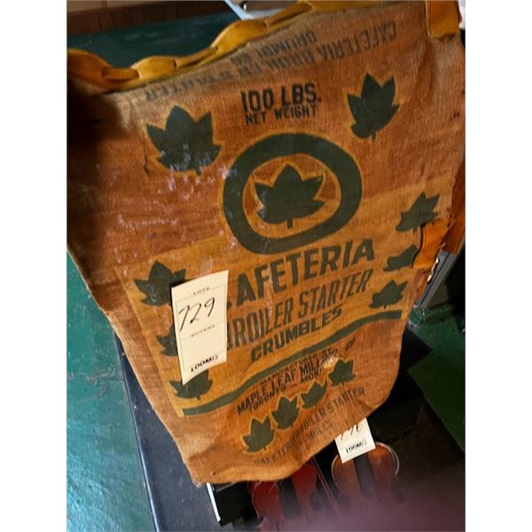 Antique Burlap #100 Bg With Leather Handle $ closure (like new )