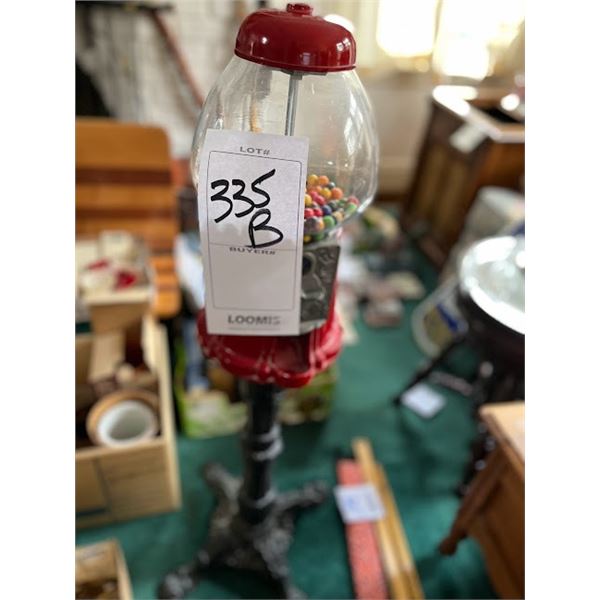 Floor Model Gum Machine on Cast Iron Stand