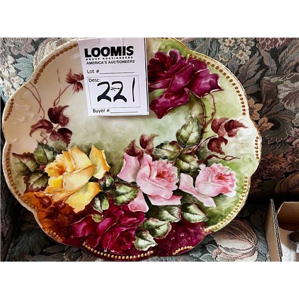 CHARGER PAINTED PLATE SIGNED FRANCE