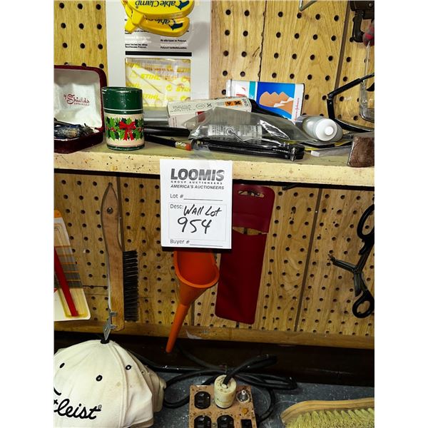 TOOL LOT (ON WALL & ON THE BENCH  ) BENCH NOT INCLUDED