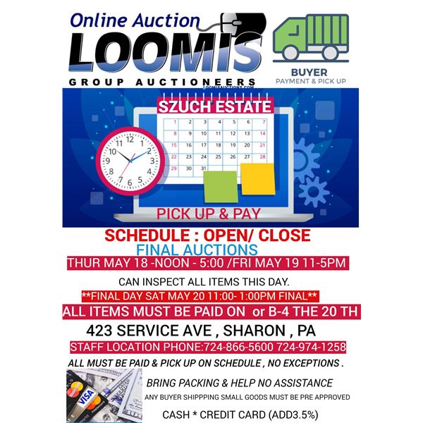 HOURS* PAYMENT * PICK UP * PRINT FLYER