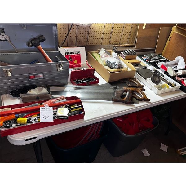 LARGE TABLE TOOL LOT (NO TABLE)